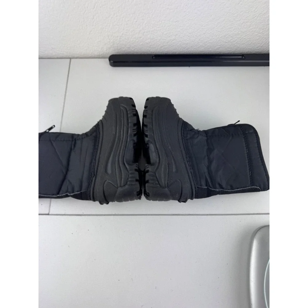 Kids‎ Thermolite Snow Boots Black Zip Up Winter Warm Size 5 Waterproof